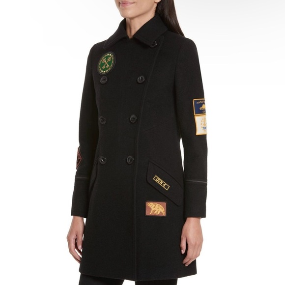 Coach wool Military Patch Naval Pea Coat NWOT - Picture 2 of 16